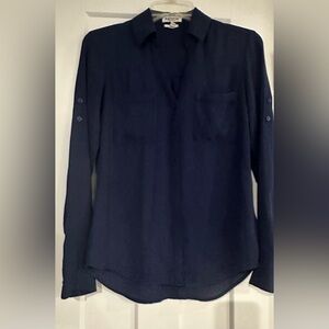 Express Dark Blue Button Down Shirt